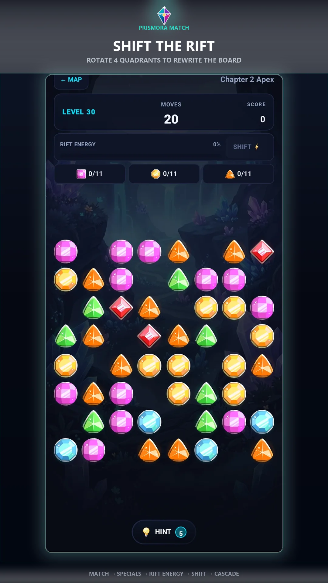 Rift Shift Quadrant Selection in PRISMORA Match